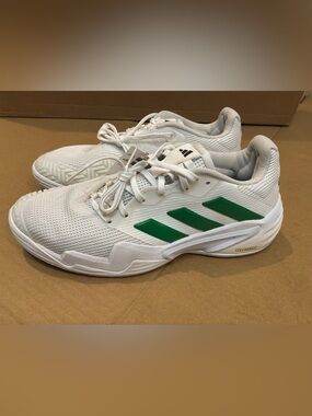 New Adidas Barricade 13 GC Tennis - JP7748 - White / Green - Men's Size 10